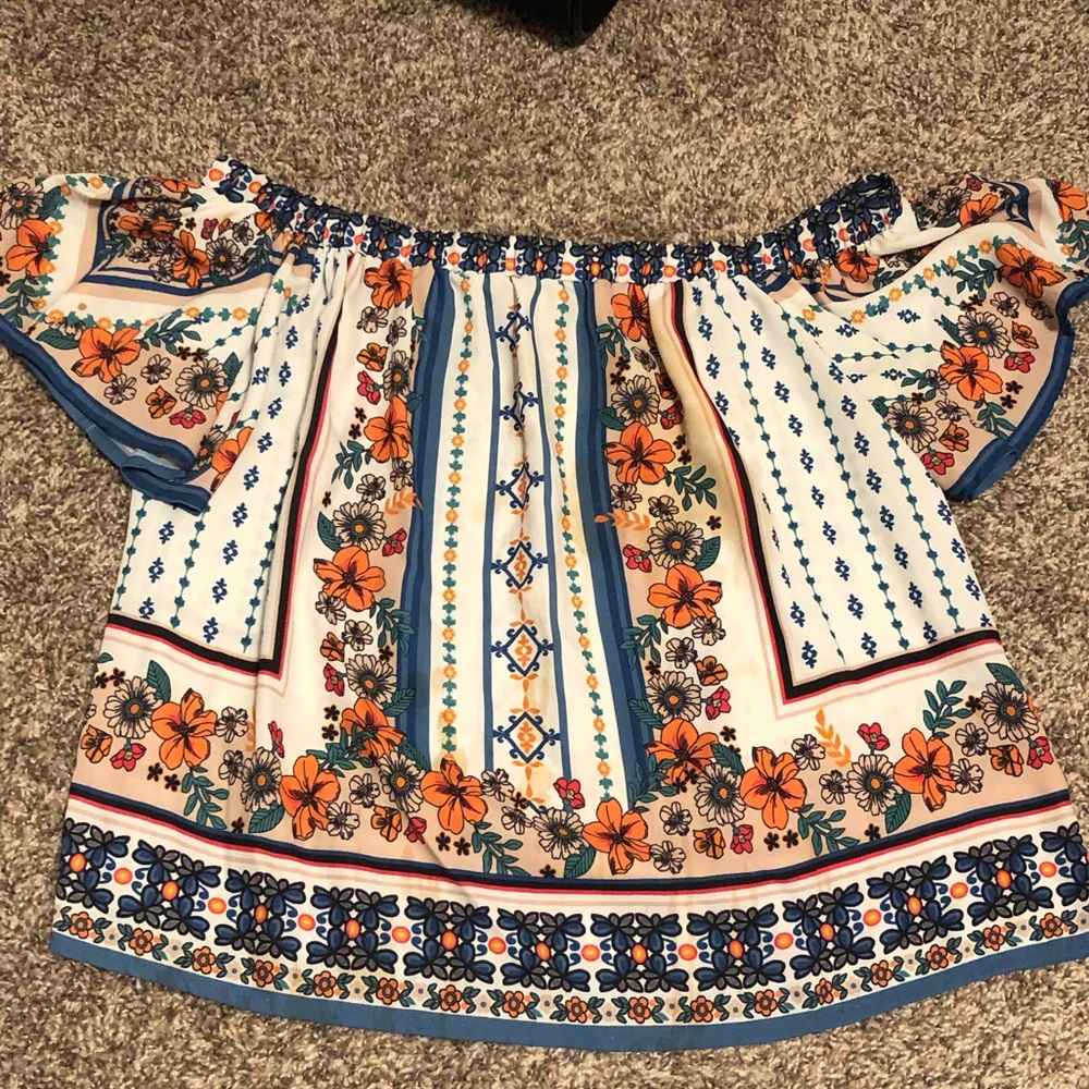 Boutique floral off the shoulder top